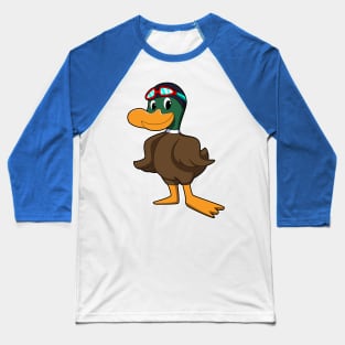 Duck at Swimming with Swimming goggles Baseball T-Shirt